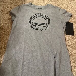 Harley-Davidson Heather Gray Tee with Black Skull Emblem